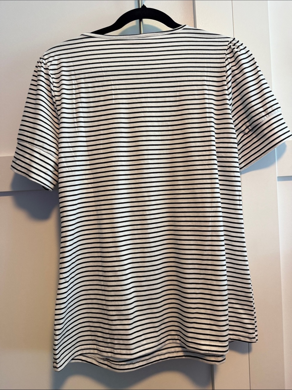 Women's Black & White Striped Square Neck Top - Picture 4 of 4